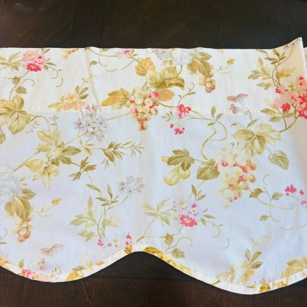 Waverly Home Classic Napoli Grape Floral Window Valance Set 2 Shabby Chic 50X17
